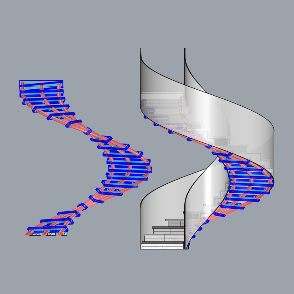 Hekur helical staircase 3d